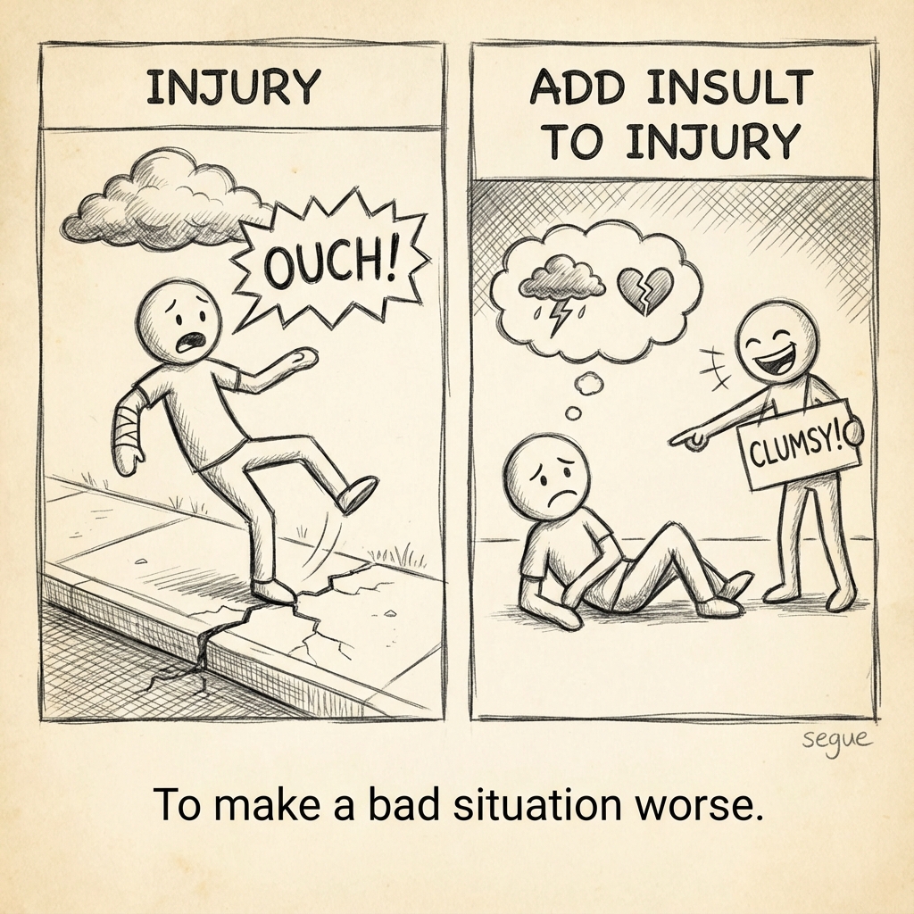 add insult to injury