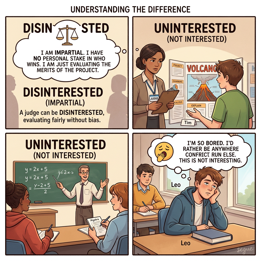 disinterested vs. uninterested