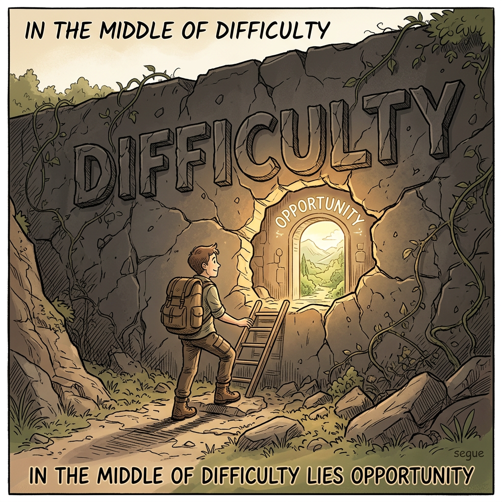 In the middle of difficulty lies opportunity