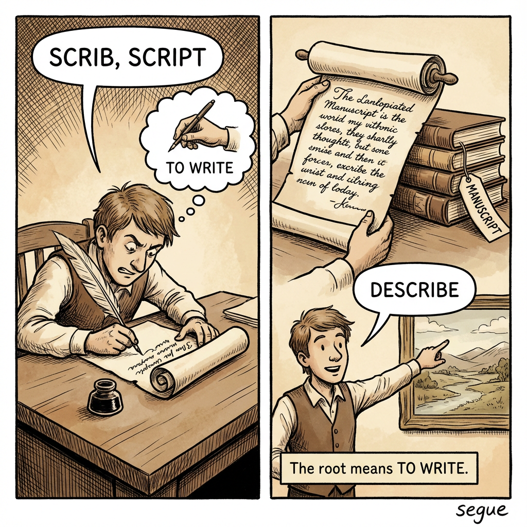 scrib, script