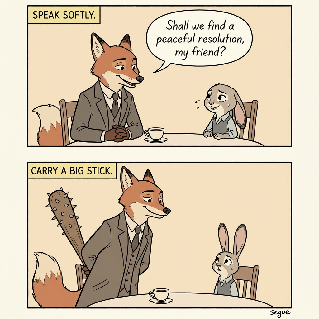 speak softly and carry a big stick